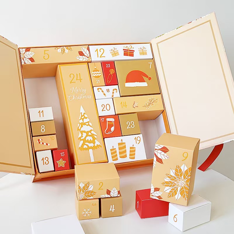 premium Christmas Advent Calendar packaging with removable drawers