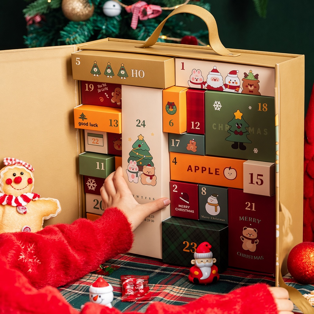 luxury Christmas Advent Calendar box with custom inner compartments